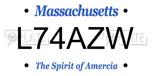 L74AZW Massachusetts License Plate