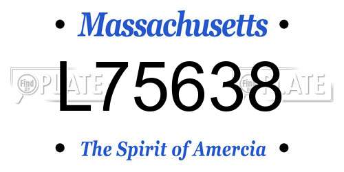 L75638 Massachusetts License Plate