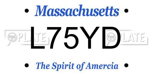 L75YD Massachusetts License Plate