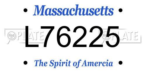 L76225 Massachusetts License Plate