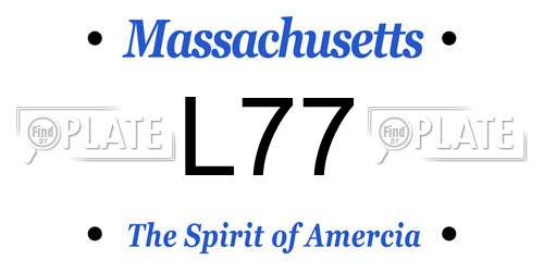 L77 Massachusetts License Plate