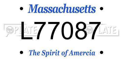L77087 Massachusetts License Plate