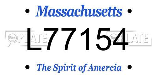 L77154 Massachusetts License Plate