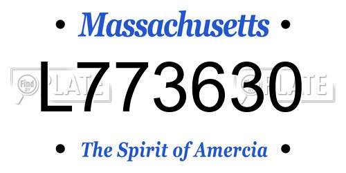 L773630 Massachusetts License Plate