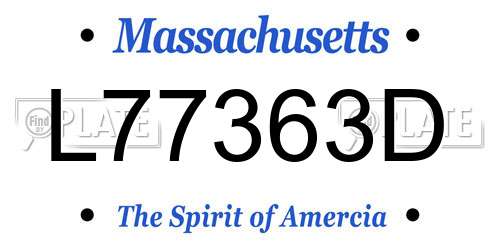 L77363D Massachusetts License Plate