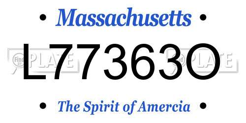 L77363O Massachusetts License Plate