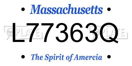 L77363Q Massachusetts License Plate
