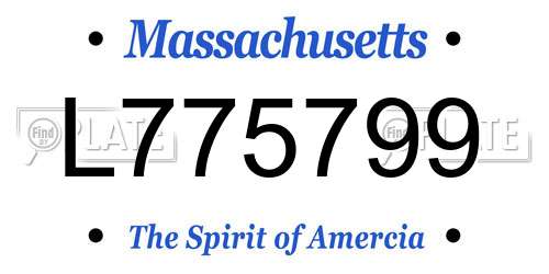 L775799 Massachusetts License Plate