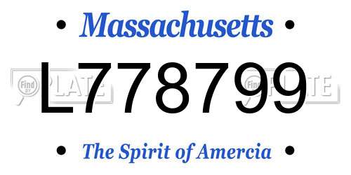 L778799 Massachusetts License Plate