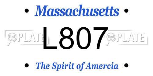 L807 Massachusetts License Plate