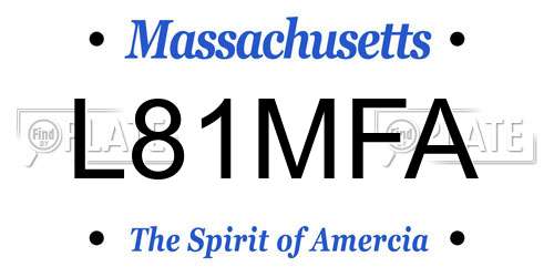 L81MFA Massachusetts License Plate