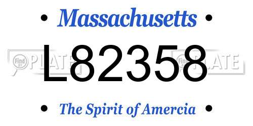 L82358 Massachusetts License Plate