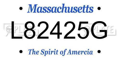 L82425G Massachusetts License Plate