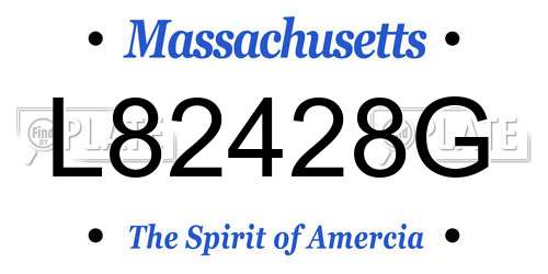 L82428G Massachusetts License Plate