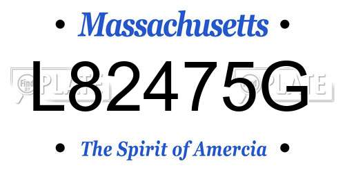 L82475G Massachusetts License Plate
