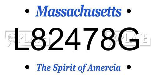 L82478G Massachusetts License Plate
