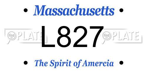 L827 Massachusetts License Plate