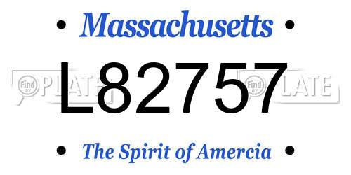 L82757 Massachusetts License Plate