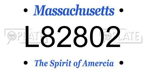 L82802 Massachusetts License Plate