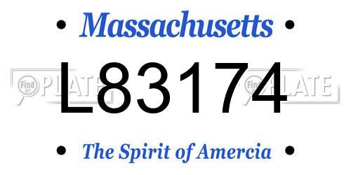 L83174 Massachusetts License Plate