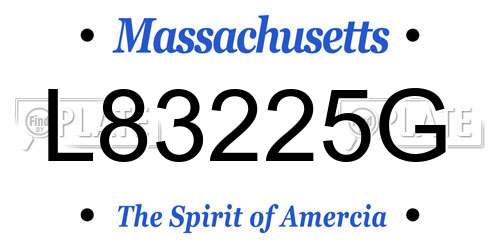 L83225G Massachusetts License Plate