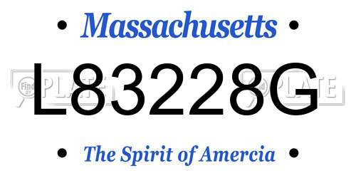 L83228G Massachusetts License Plate