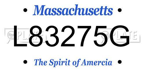 L83275G Massachusetts License Plate