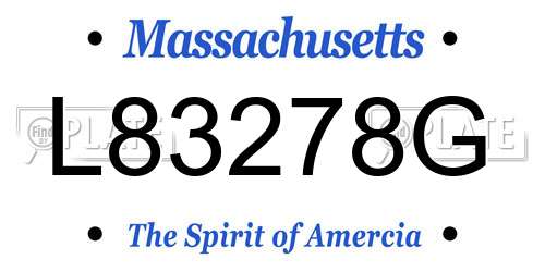 L83278G Massachusetts License Plate