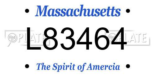 L83464 Massachusetts License Plate