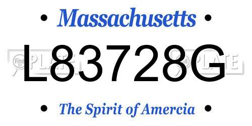 L83728G Massachusetts License Plate