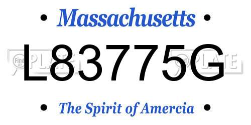 L83775G Massachusetts License Plate