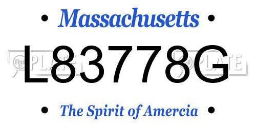 L83778G Massachusetts License Plate