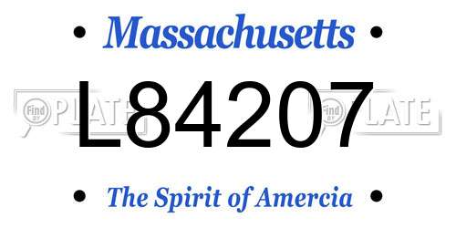 L84207 Massachusetts License Plate
