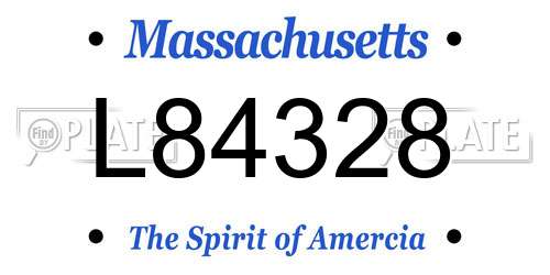 L84328 Massachusetts License Plate