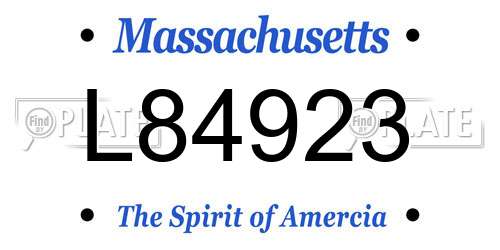 L84923 Massachusetts License Plate