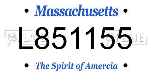 L851155 Massachusetts License Plate