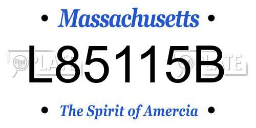 L85115B Massachusetts License Plate