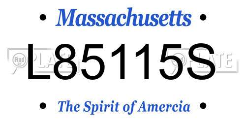 L85115S Massachusetts License Plate