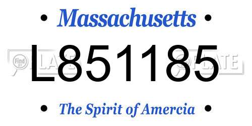 L851185 Massachusetts License Plate