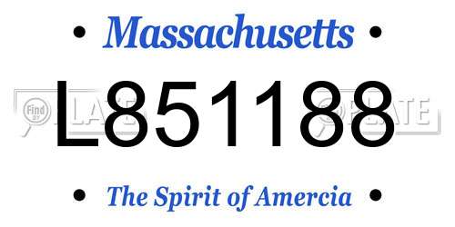 L851188 Massachusetts License Plate