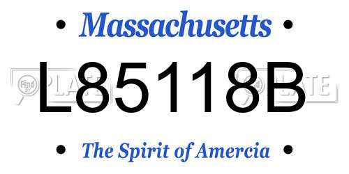 L85118B Massachusetts License Plate