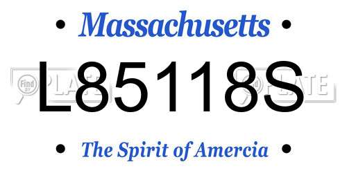 L85118S Massachusetts License Plate