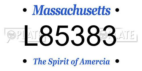 L85383 Massachusetts License Plate