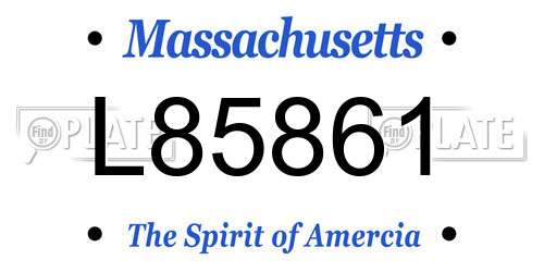 L85861 Massachusetts License Plate