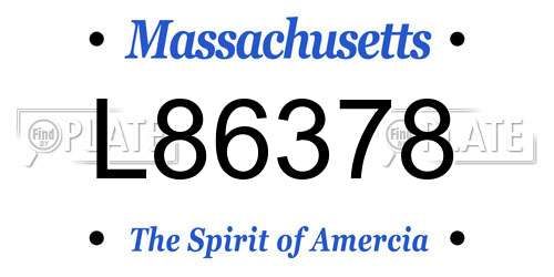 L86378 Massachusetts License Plate