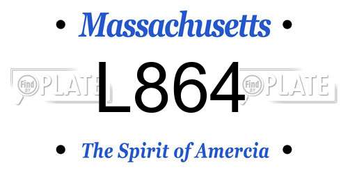 L864 Massachusetts License Plate