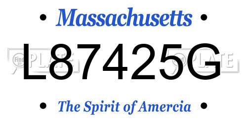 L87425G Massachusetts License Plate