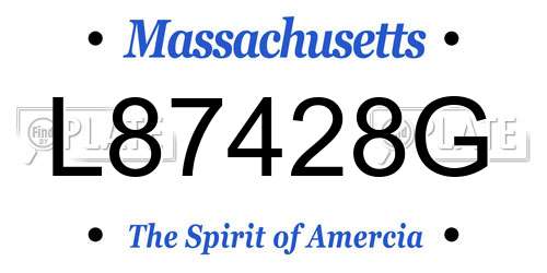 L87428G Massachusetts License Plate
