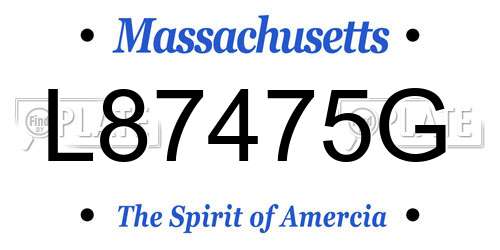 L87475G Massachusetts License Plate