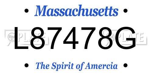 L87478G Massachusetts License Plate